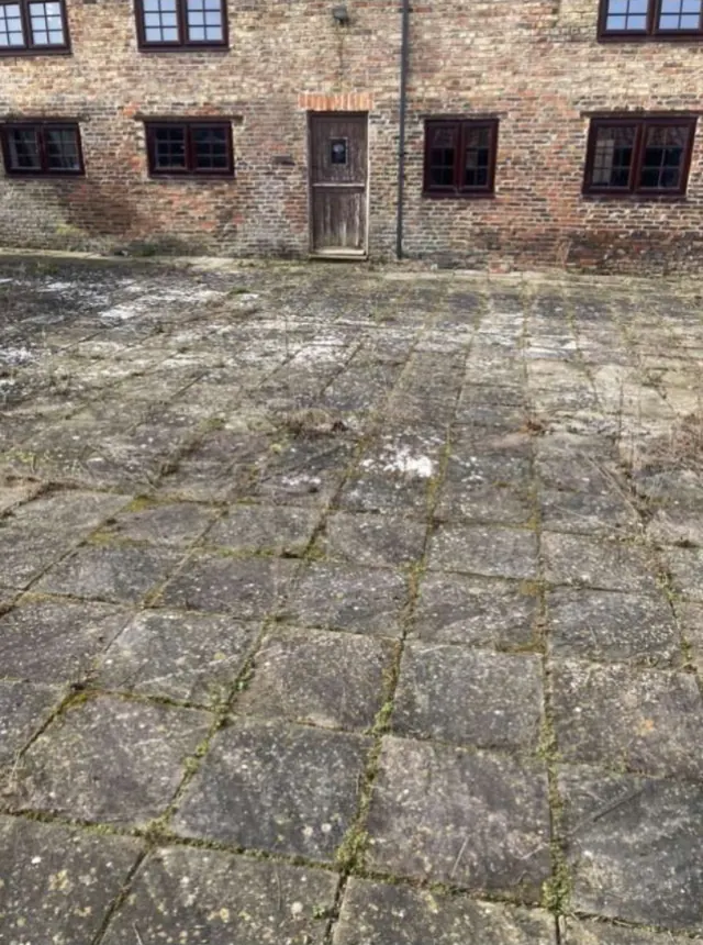 Exterior hard surface before cleaning